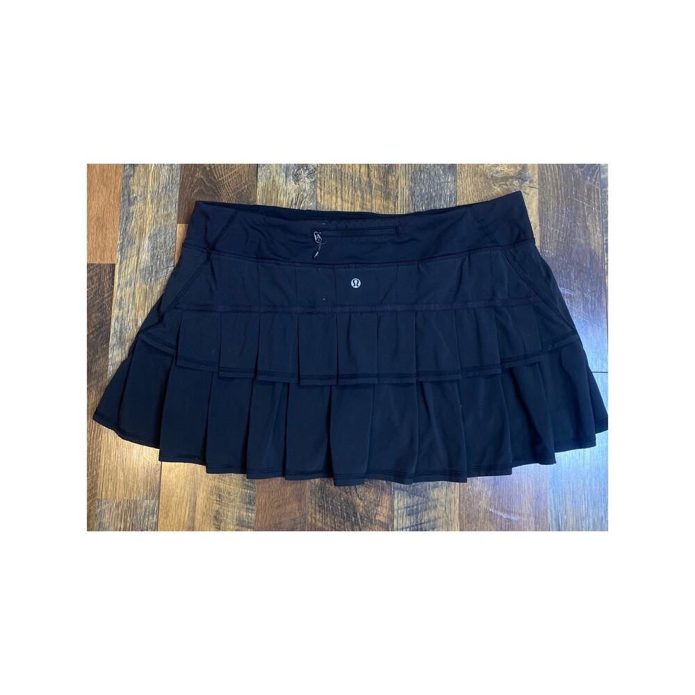 Lululemon Pace Setter Skirt Sz 12 Black Swift Pleated Tennis